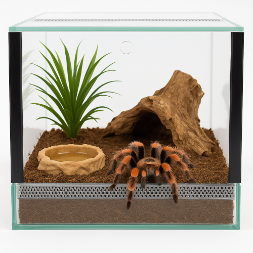Terrarium 30x30x30 cm – Dla Ptaszników, Skorpionów i Bezkręgowców | Wentylacja Góra–Dół, Szyba Gilotynowa
