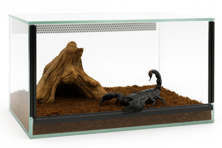 Terrarium 30x30x20 cm – Dla Ptaszników naziemnych | Skorpionów | Duże ślimaki | Kolonie mrówek | Szkło 4 mm, Gilotyna, Wentylacja Góra–Dół od ParrotPlanet.pl