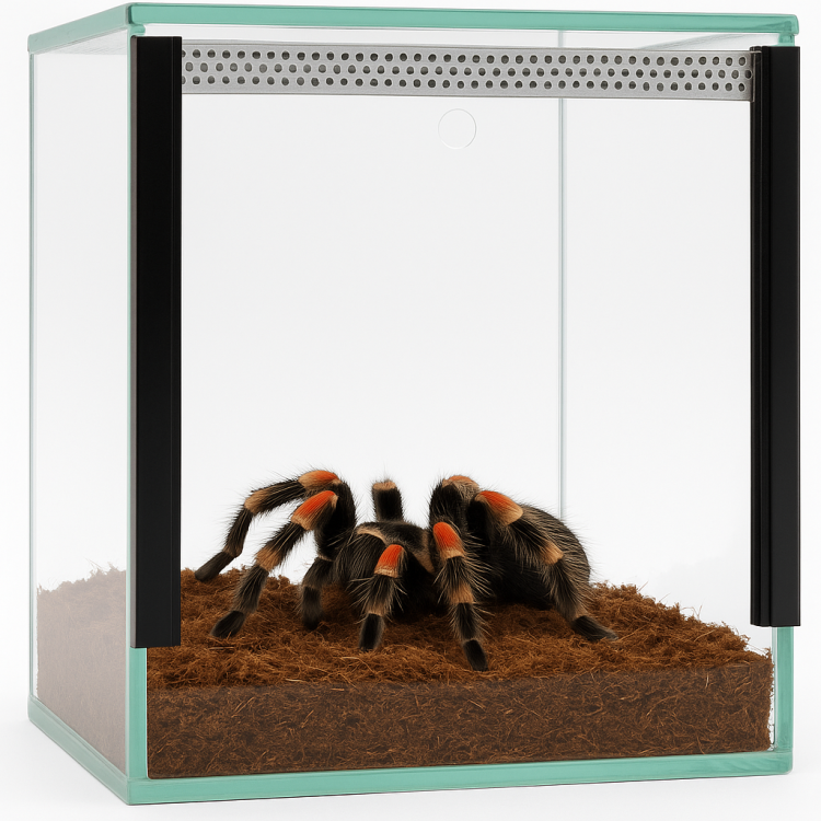 Terrarium 25x25x25 cm – Dla Ptaszników naziemnych | Skorpionów | modliszki naziemne | ślimaki lądowe | Szkło 4 mm, Gilotyna, Wentylacja Góra–Dół od ParrotPlanet.pl