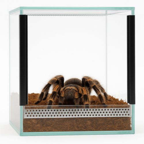 Terrarium 20x20x20 cm – Dla Ptaszników naziemnych | Skorpionów | modliszki naziemne | ślimaki lądowe | Szkło 4 mm, Gilotyna, Wentylacja Góra–Dół od ParrotPlanet.pl