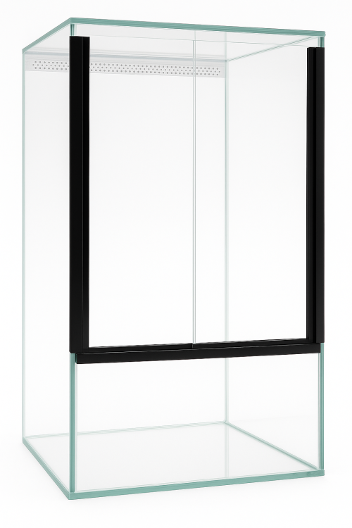 Terrarium 40x40x60 cm – dla Gekona orzęsionego, lamparciego | Kameleon | Agama | Węża nadrzewnego | Szkło 4 mm, Gilotyna, Wentylacja Góra–Dół od ParrotPlanet.pl