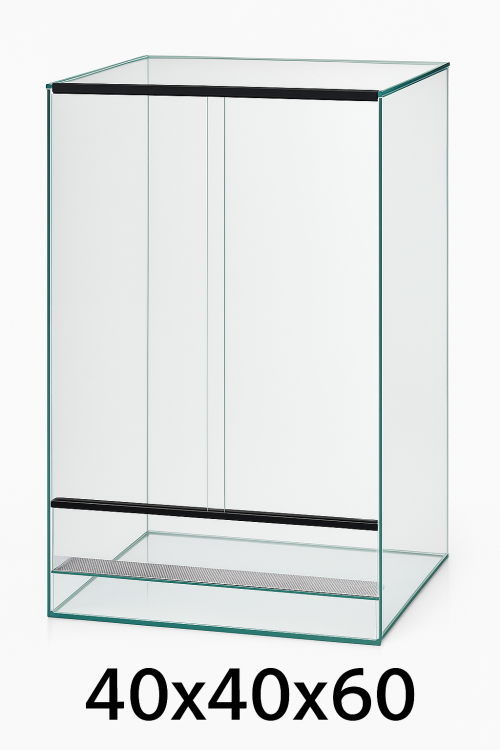 Terrarium 40x40x60 cm – dla Gekona orzęsionego, lamparciego | Kameleon | Agama | Węża nadrzewnego | Szkło 4 mm, Gilotyna, Wentylacja Góra–Dół od ParrotPlanet.pl