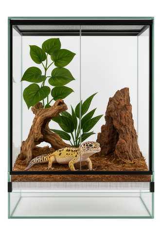 Terrarium 30x30x50 cm – Dla Gekona | Węża nadrzewnego | Ptaszników naziemnych | Małych nadrzewne gady i żabek | Szkło 4 mm, Gilotyna, Wentylacja Góra–Dół