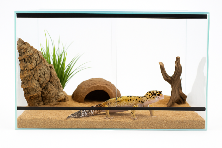 Terrarium 60x30x30 cm – Dla Gekona Lamparciego, Agamy i Ptaszników | Wentylacja Góra–Dół, Szkło 4 mm, Nowoczesne Prowadnice od ParrotPlanet.pl