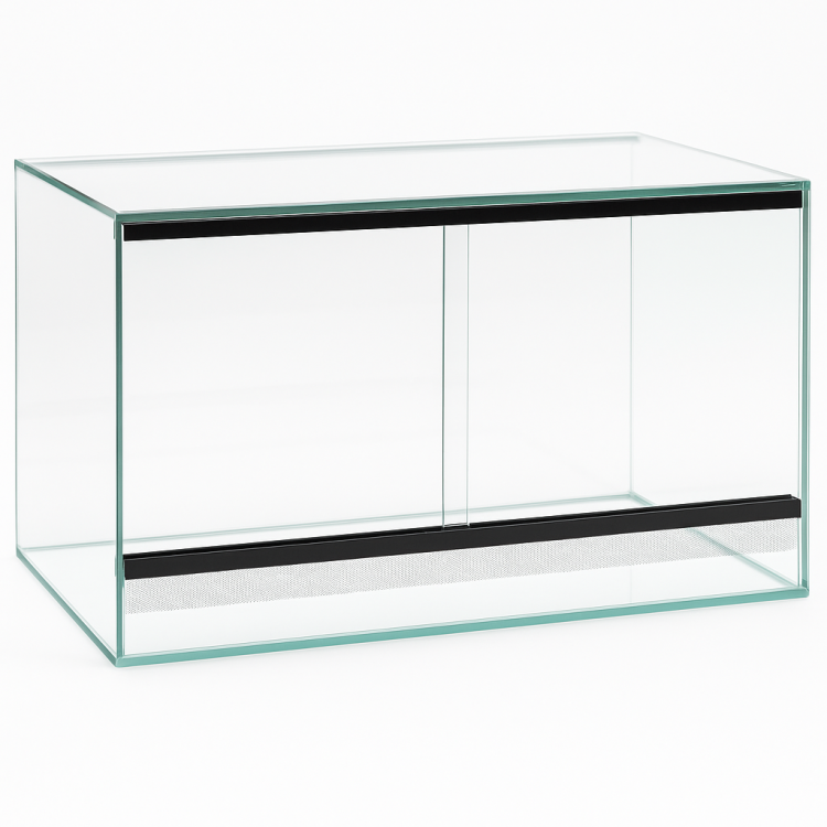 Terrarium 50x30x30 cm – Dla Gekonów, Węży i Ptaszników | Rozsuwane Drzwi, Wentylacja Góra–Dół, Szkło 4 mm  od ParrotPlanet.pl