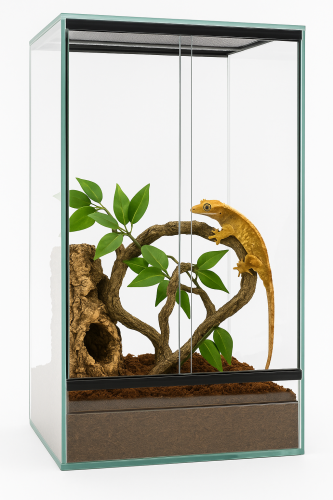 Terrarium 40x40x80 cm – Dla Węży, Jaszczurek i Gekonów Orzęsionych | Szkło 4 mm, Rozsuwane Drzwi, Wentylacja Góra–Dół od ParrotPlanet.pl