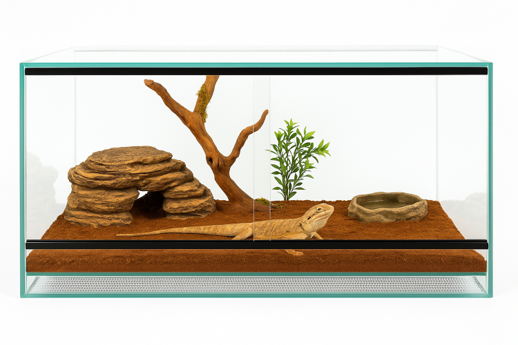 Terrarium 100x50x50 cm – Dla Agamy Brodatej, Pytona Królewskiego i Węży | Szkło 4 mm, Rozsuwane Drzwi, Wentylacja Góra–Dół od ParrotPlanet.pl