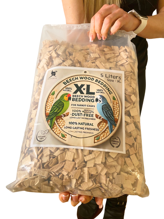 Bukowe zrębki Rozmiar XL – Naturalne, higieniczne podłoże do terrariów gadów 5L od ParrotPlanet.pl