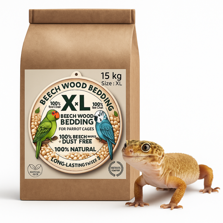 Bukowe zrębki Rozmiar XL – Naturalne, higieniczne podłoże do terrariów gadów 15 kg od ParrotPlanet.pl