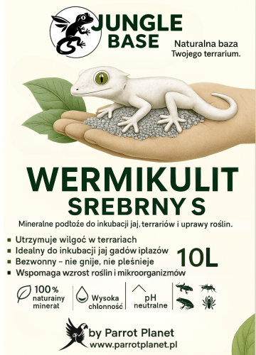 Jungle Base - Wermikulit Srebrny S – mineralne podłoże do inkubacji jaj i terrariów 10 Litrów od ParrotPlanet.pl