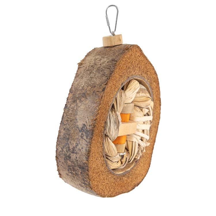 Jouet pour perroquets tressé à la main – JAVA Coco Eclipse en noix de coco et palmier de ParrotPlanet.fr