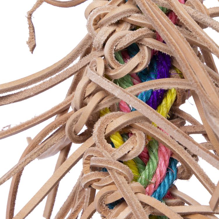 Jouet naturel Shredder Leather Kabob XL – pour grands perroquets | ParrotPlanet.fr