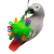 Sucettes suspendues dans une balle L – jouet créatif pour grands et moyens perroquets, vert | ParrotPlanet.fr