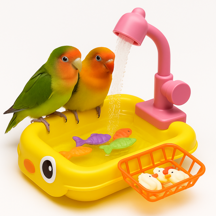 Bassin pour perroquets avec jouets interactifs - Parrot Planet.fr