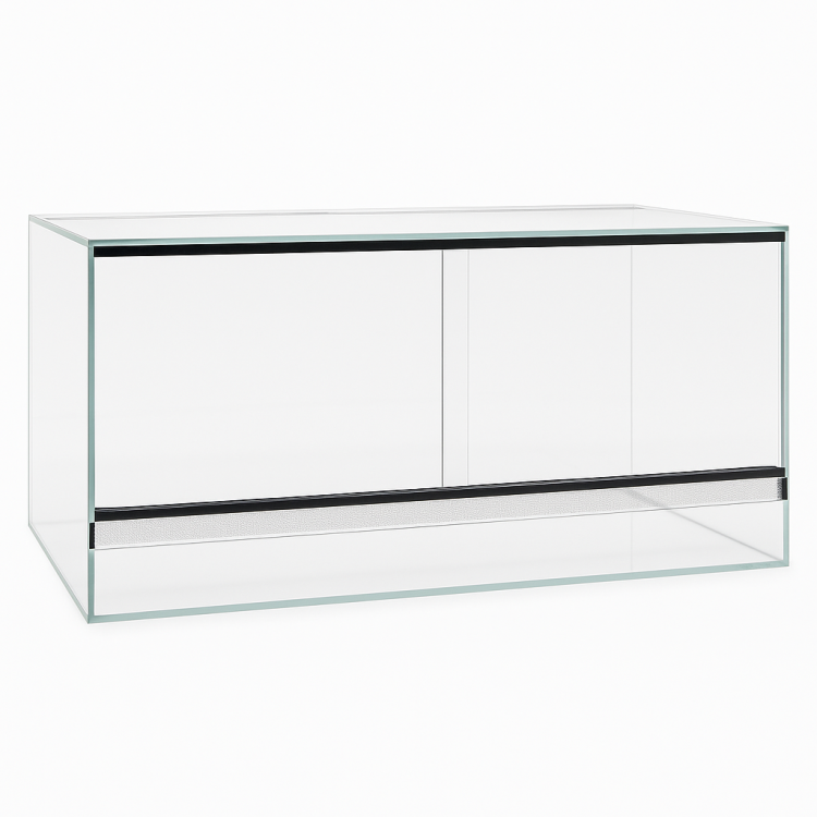 Terrarium 80x40x40 cm – pour geckos, mygales et jeunes serpents, verre 4 mm, ventilation haut-bas, portes coulissantes | ParrotPlanet.fr