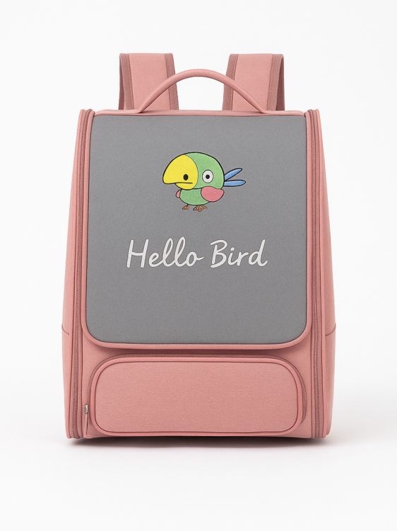Sac à dos de transport pour perroquets avec perchoir | Rose | ParrotPlanet.fr
