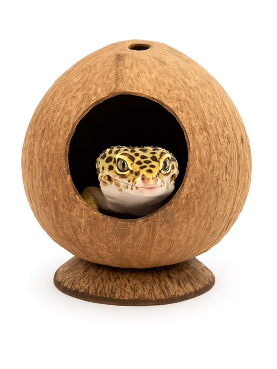 Maison en coco naturelle pour reptiles – cachette et jouet pour terrarium | ParrotPlanet.fr