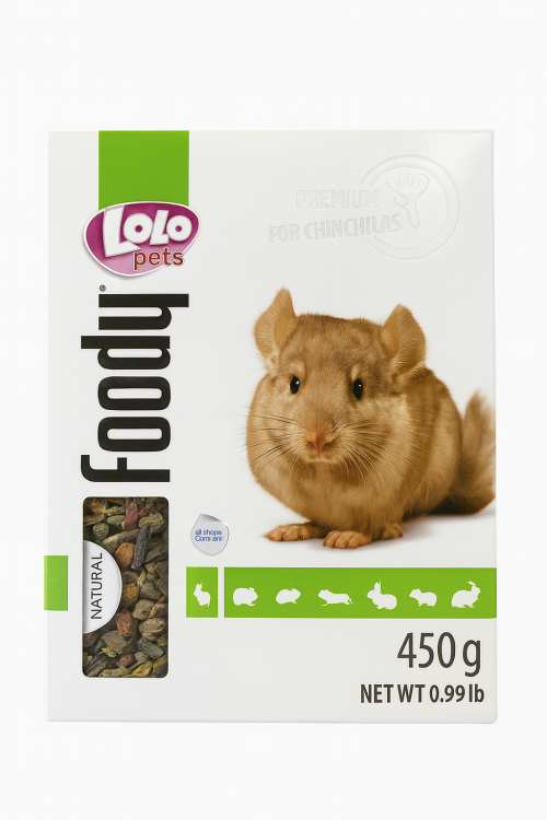 Lolo Pets Foody – Aliment complet premium pour chinchillas 450 g | ParrotPlanet.fr