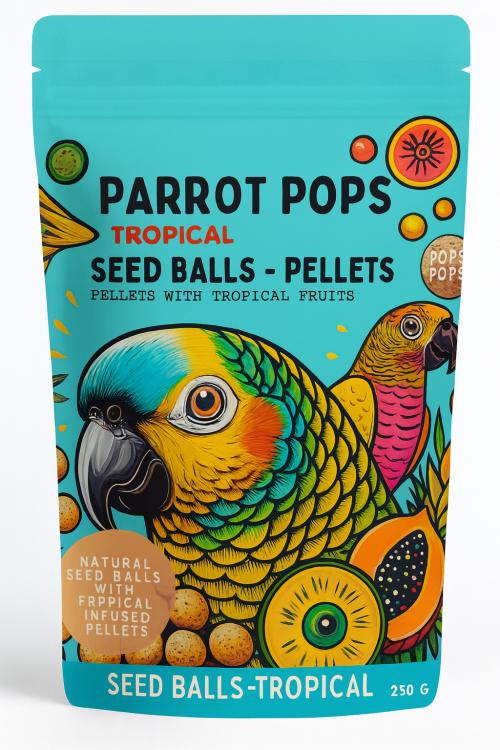 Pops Tropicaux Parrot - Friandise énergétique pour grandes perruches 250g de ParrotPlanet.fr