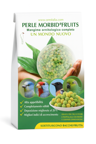 Ornitalia Perle Morbide FRUITS GRREN- Przepyszne Kiełki w zielono-żółtych kuleczkach dla wszystkich papug 800g od ParrotPlanet.pl