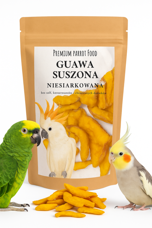 Premium Parrot Food | Guawa Suszona | Zdrowe smakołyki dla wszystkich papug 100g o ParrotPlanet.pl