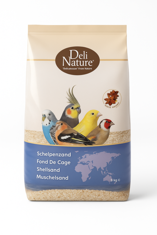 Deli Nature Piasek brązowy krzemowy z muszlami (anyżowy) 5kg od ParrotPlanet.pl