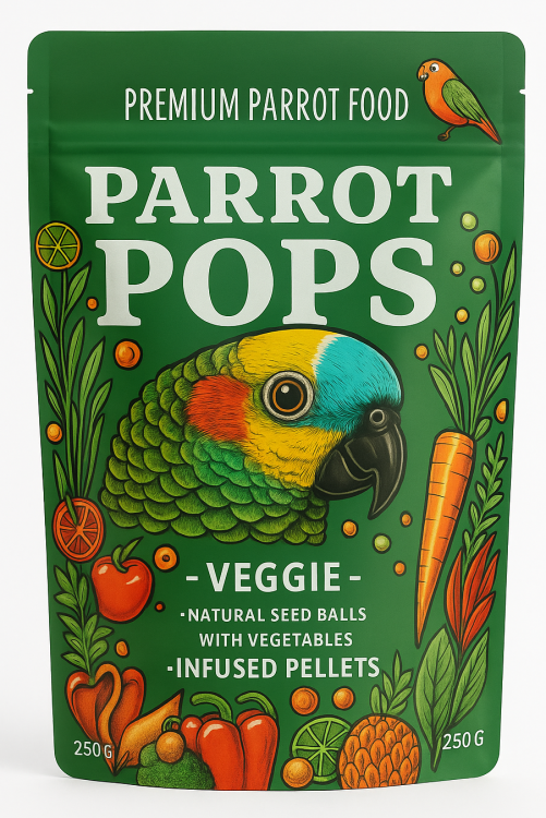 Parrot Pops Veggie – Boules de céréales et légumes pour grandes perruches 250g  de ParrotPlanet.fr