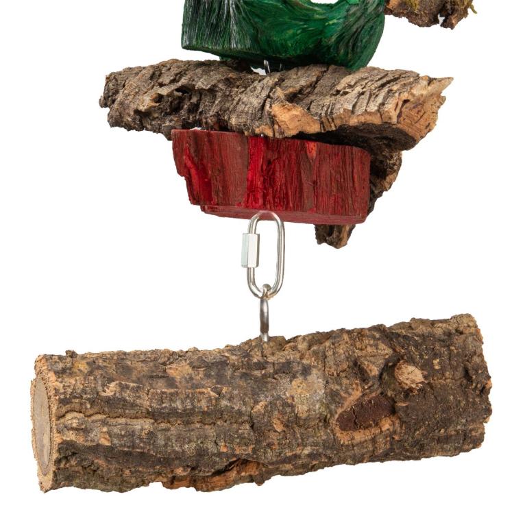 Jouet en liège et plaquettes de bois – Jouet naturel pour perroquets | Longueur env. 15 cm od ParrotPlanet.fr