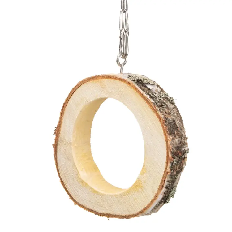 Anneau en bois de bouleau naturel – Balançoire et perchoir pour perroquets | Ø 15–18 cm | Fabrication artisanale od ParrotPlanet.fr