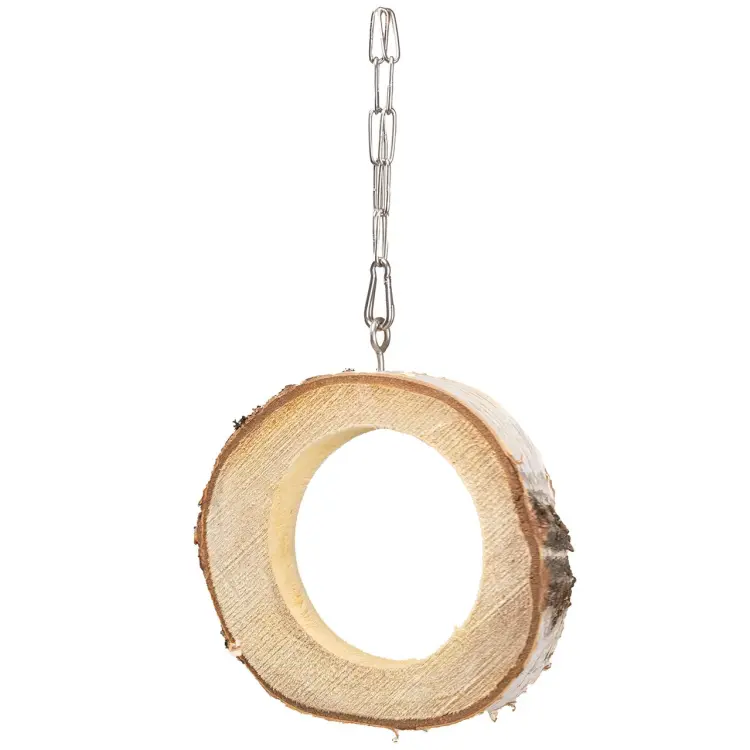 Anneau en bois de bouleau naturel – Balançoire et perchoir pour perroquets | Ø 15–18 cm | Fabrication artisanale od ParrotPlanet.fr