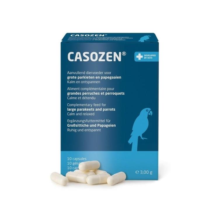 CASOZEN 10 capsules – Préparation naturelle anti-stress et contre le picage des plumes pour perroquets od ParrotPlanet.fr