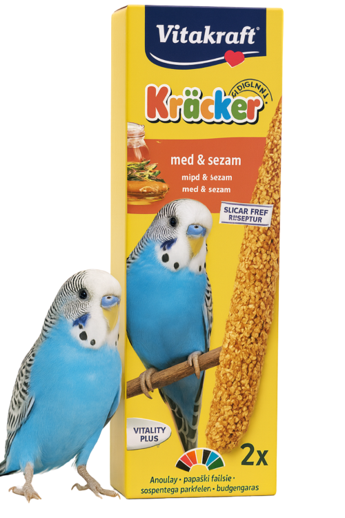 Vitakraft Premium Kracker Funny Fitness (2 pcs) – Bâtonnets au miel et sésame pour perruches ondulées od Parrotplanet.fr