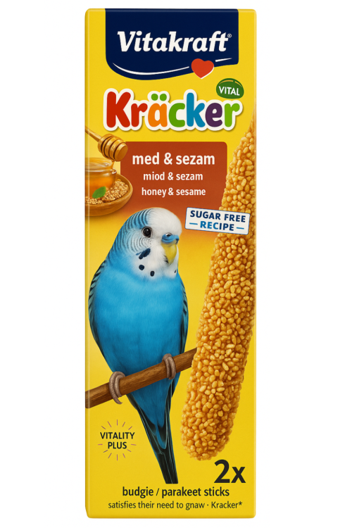 Vitakraft Premium Kracker Funny Fitness (2 pcs) – Bâtonnets au miel et sésame pour perruches ondulées od Parrotplanet.fr