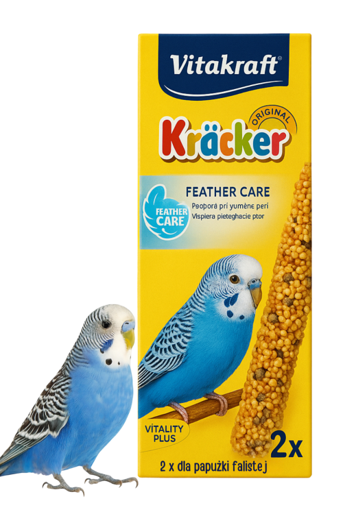 Vitakraft Premium Kräcker Funny Fitness 60 g (2 pièces) – Bâtonnets vitaminés pour perruches ondulées pendant la mueod Parrotplanet.fr