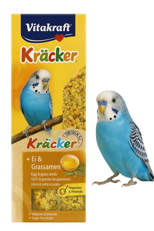 Vitakraft Kräcker Œuf & Herbe pour perruches ondulées (2 pièces) – Friandise croustillante aux ingrédients naturels pour un bec sain od ParrotPlanet.fr