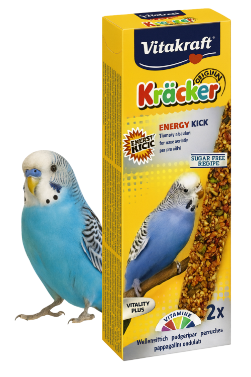 Vitakraft Kräcker Energy pour perruches ondulées – 2 pièces | Énergie naturelle, graines, miel et œufs od parrotplanet.fr