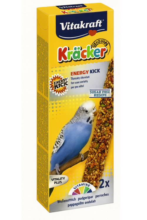 Vitakraft Kräcker Energy pour perruches ondulées – 2 pièces | Énergie naturelle, graines, miel et œufs od parrotplanet.fr