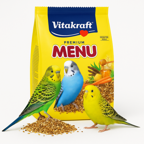 Vitakraft Menu Perruche Ondulée 1 kg – Aliment complet pour perruches ondulées avec graines fraîches, iode et vitamines od ParrotPlanet.fr