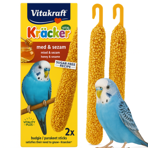 Vitakraft Premium Kracker Funny Fitness (2 pcs) – Bâtonnets au miel et sésame pour perruches ondulées od Parrotplanet.fr