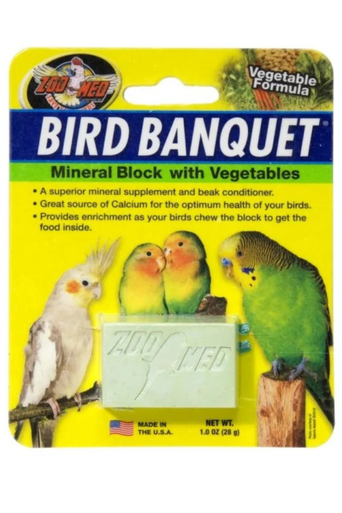 Zoo Med | Bird Banquet Vegetable Formula | bloc minéral au calcium avec légumes | 28 g (Small)  de ParrotPlanet.fr