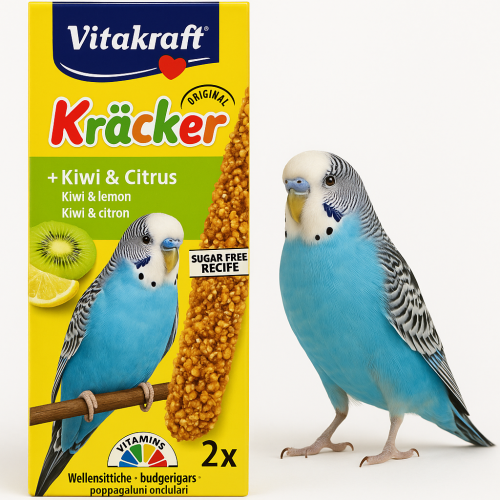 Vitakraft Kräcker Kiwi & Agrumes pour Perruche Ondulée 2 pcs – épi naturel croustillant favorisant la santé de  Parrotplanet.fr