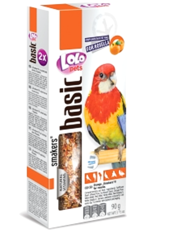 LoLo Pets Basic – Smakers ORANGE pour rosellas 90 g (2 × 45 g) de ParrotPlanet.fr