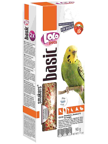LoLo Pets Basic – Smakers FRAISE pour perruches ondulées 90 g (2 × 45 g) de  ParrotPlanet.fr