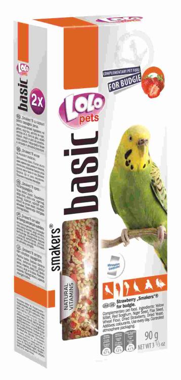 LoLo Pets Basic – Smakers FRAISE pour perruches ondulées 90 g (2 × 45 g) de  ParrotPlanet.fr