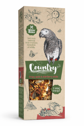 Witte Molen Country bâtonnets pour grands perroquets Apple & Elderberry 140 g (2 pcs) de ParrotPlanet.fr