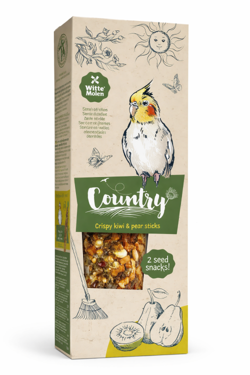 Witte Molen Country bâtonnets pour calopsittes et cacatoès Kiwi & Pear 140 g (2 pcs) de ParrotPlanet.fr