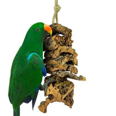Naturalna Zabawka dla papug z Kory Dębu KorKowego L od ParrotPlanet.pl