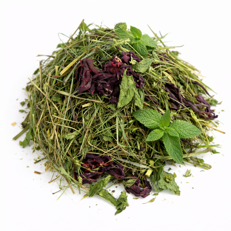 Herbes à l’Hibiscus et à la Menthe – mélange naturel d’herbes pour rongeurs de ParrotPlanet.fr