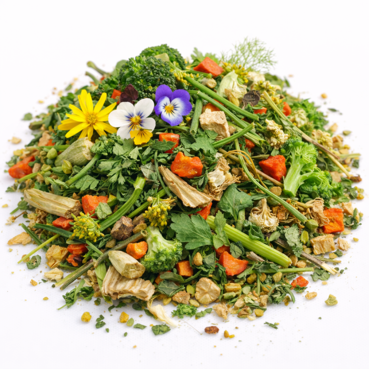 Friandise végétale pour lapins et cochons d’Inde – mélange naturel de légumes et d’herbes | 400 g de ParrotPlanet.fr