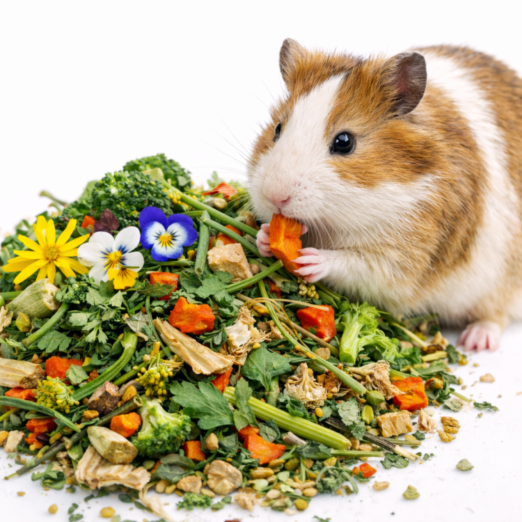 Friandise végétale pour lapins et cochons d’Inde – mélange naturel de légumes et d’herbes | 150 g de ParrotPlanet.fr